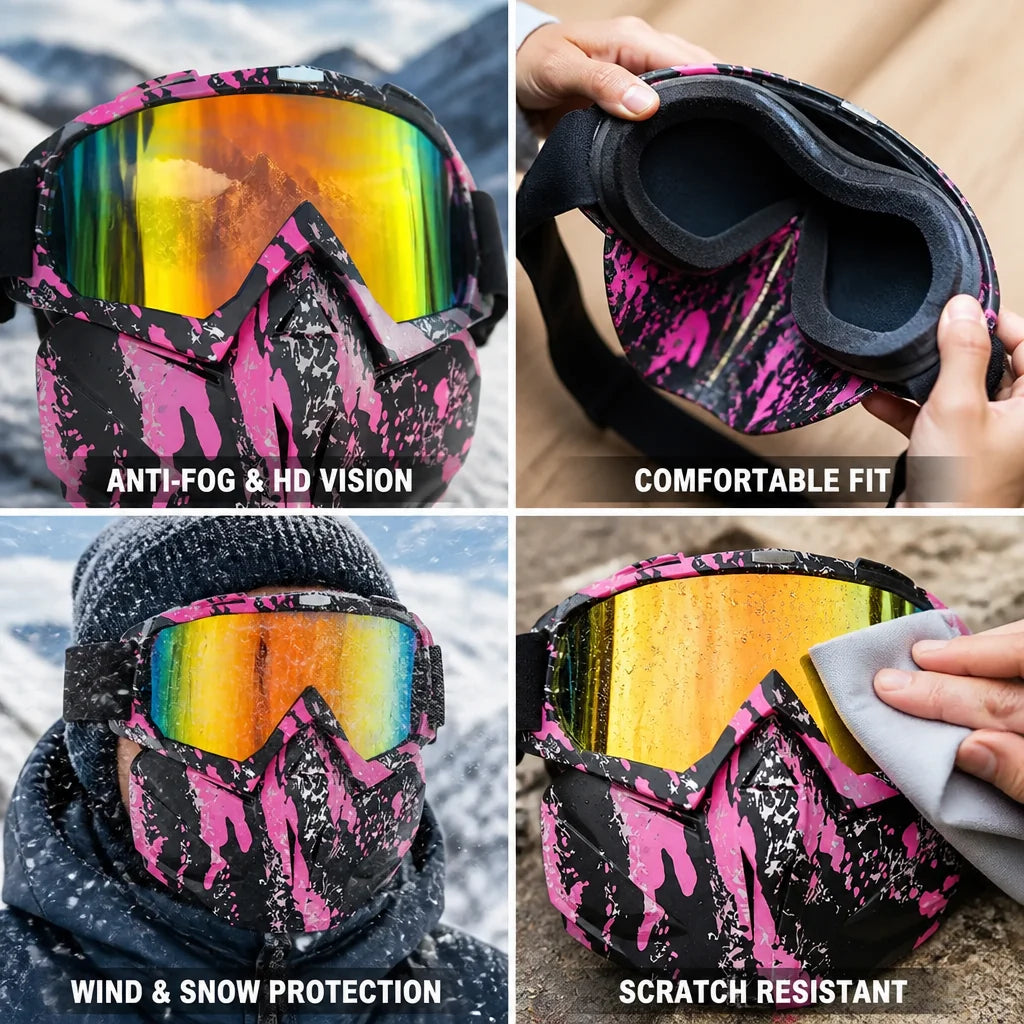 Protective Goggles & Mask | Fog-Free PC Lenses | TPU Frame