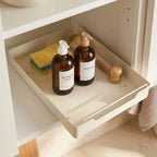 Pull-Out Cabinet Organizer | Sliding Carbon Steel Drawer | Adhesive No-Drill Mount