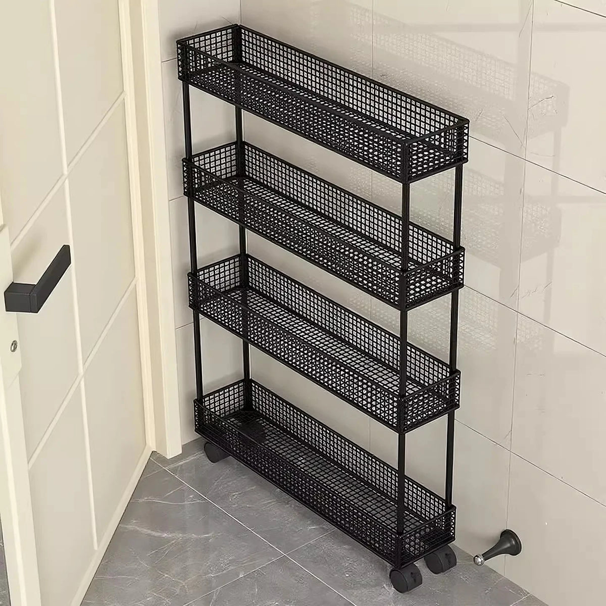 Pull-Out Storage Organizer | Slim Ventilated Mesh & Rust-Resistant Metal | 3-Tier
