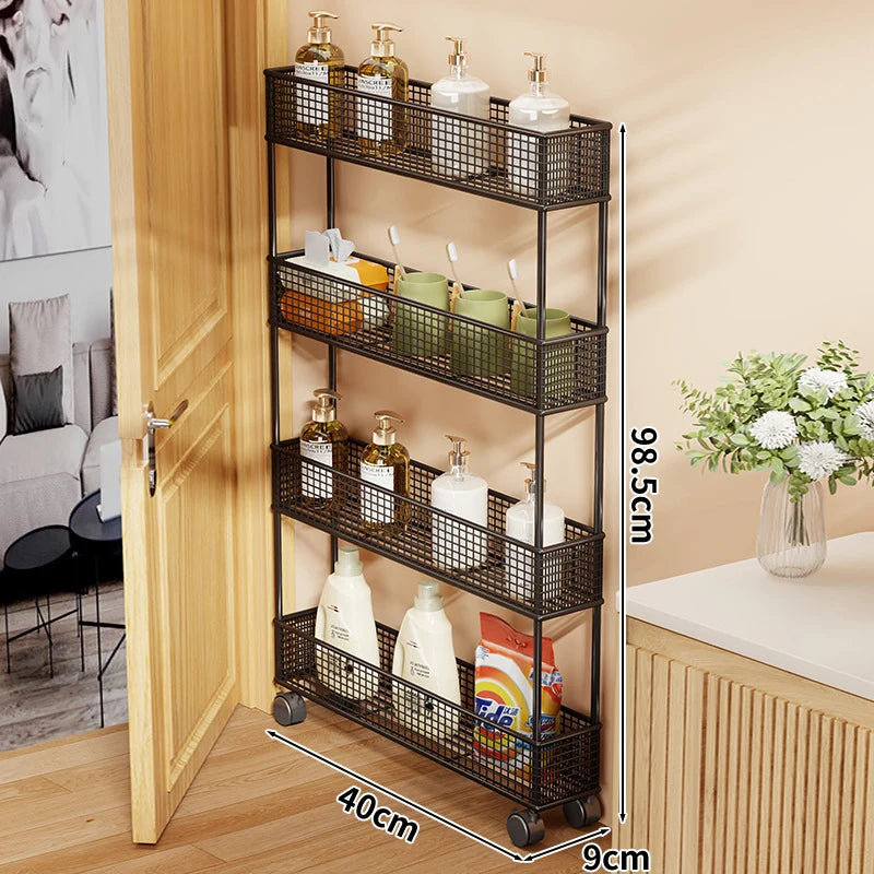 Pull-Out Storage Organizer | Slim Ventilated Mesh & Rust-Resistant Metal | 3-Tier