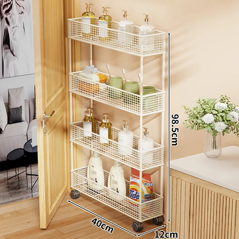 Pull-Out Storage Organizer | Slim Ventilated Mesh & Rust-Resistant Metal | 3-Tier
