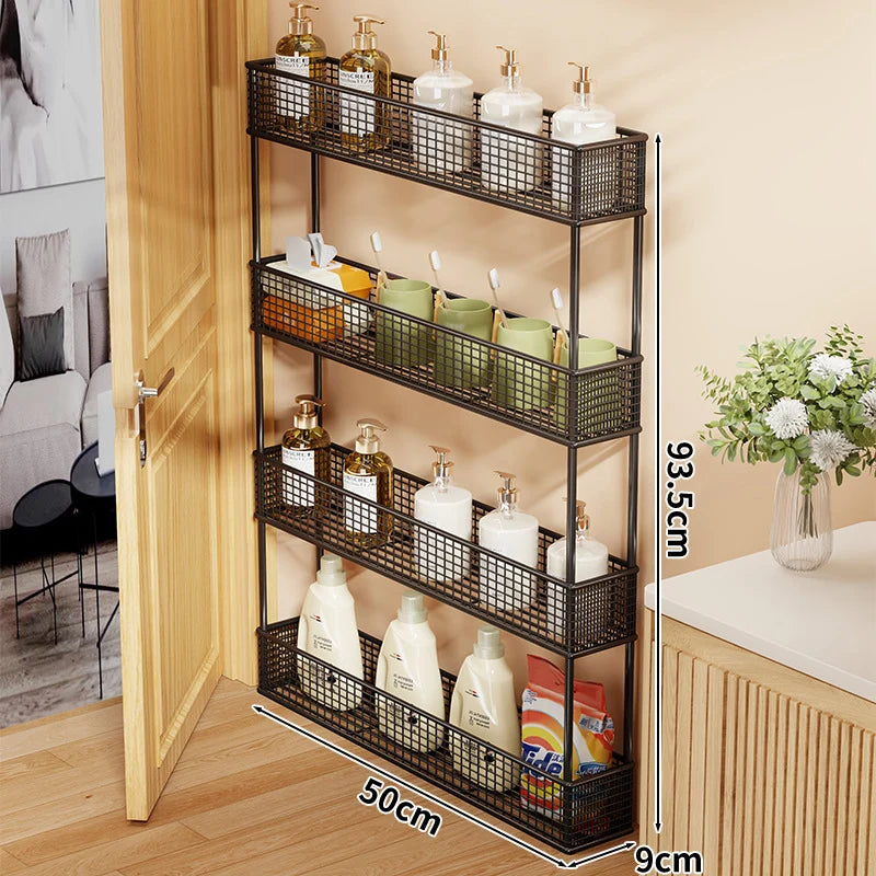 Pull-Out Storage Organizer | Slim Ventilated Mesh & Rust-Resistant Metal | 3-Tier