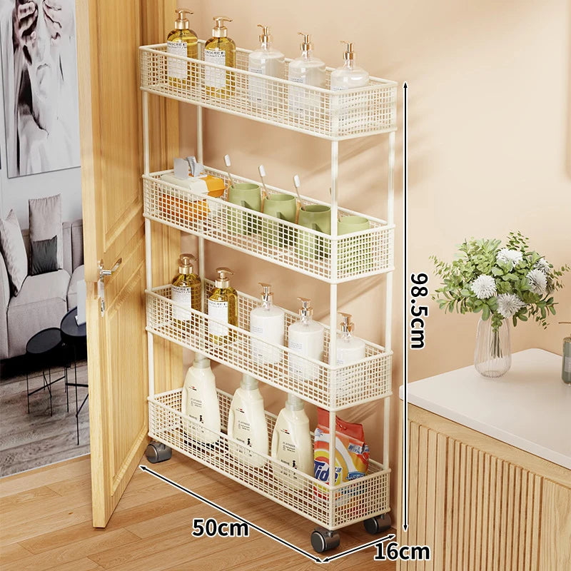 Pull-Out Storage Organizer | Slim Ventilated Mesh & Rust-Resistant Metal | 3-Tier