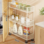 Pull-Out Storage Organizer | Slim Ventilated Mesh & Rust-Resistant Metal | 3-Tier