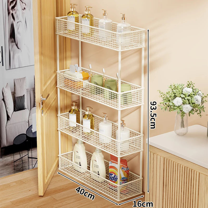 Pull-Out Storage Organizer | Slim Ventilated Mesh & Rust-Resistant Metal | 3-Tier