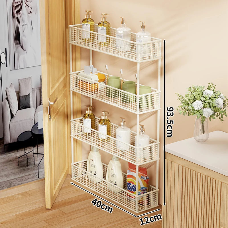Pull-Out Storage Organizer | Slim Ventilated Mesh & Rust-Resistant Metal | 3-Tier