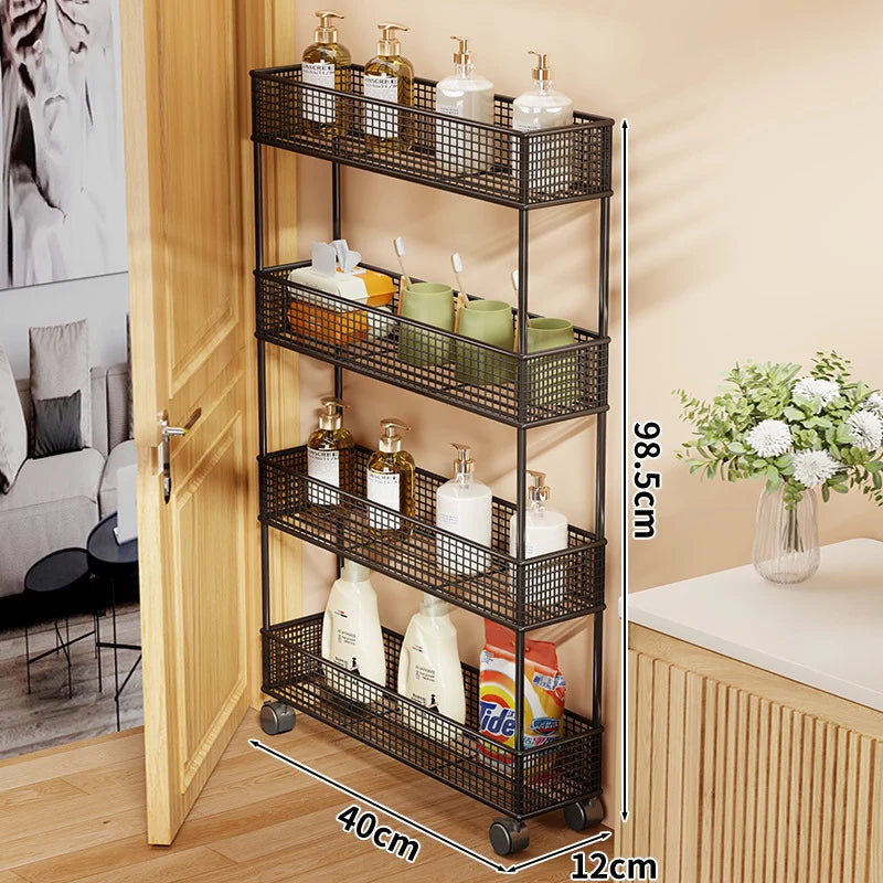 Pull-Out Storage Organizer | Slim Ventilated Mesh & Rust-Resistant Metal | 3-Tier