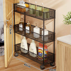 Pull-Out Storage Organizer | Slim Ventilated Mesh & Rust-Resistant Metal | 3-Tier