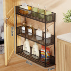Pull-Out Storage Organizer | Slim Ventilated Mesh & Rust-Resistant Metal | 3-Tier