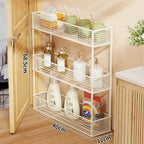 Pull-Out Storage Organizer | Slim Ventilated Mesh & Rust-Resistant Metal | 3-Tier