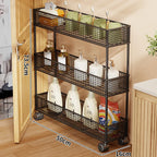 Pull-Out Storage Organizer | Slim Ventilated Mesh & Rust-Resistant Metal | 3-Tier