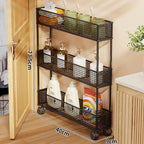 Pull-Out Storage Organizer | Slim Ventilated Mesh & Rust-Resistant Metal | 3-Tier