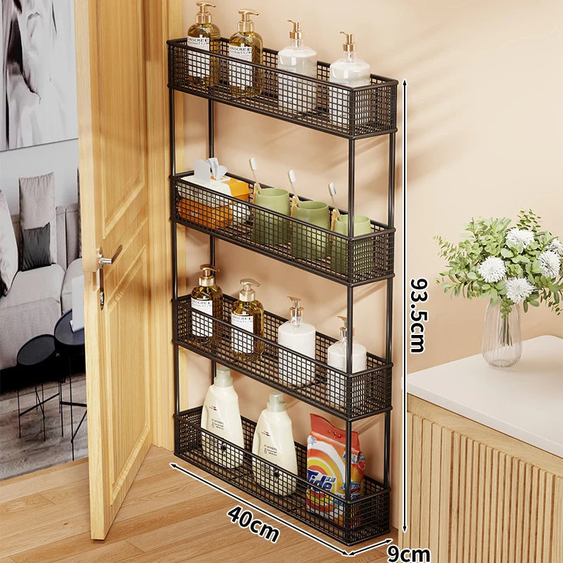 Pull-Out Storage Organizer | Slim Ventilated Mesh & Rust-Resistant Metal | 3-Tier