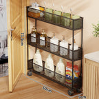 Pull-Out Storage Organizer | Slim Ventilated Mesh & Rust-Resistant Metal | 3-Tier