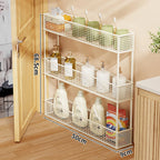 Pull-Out Storage Organizer | Slim Ventilated Mesh & Rust-Resistant Metal | 3-Tier