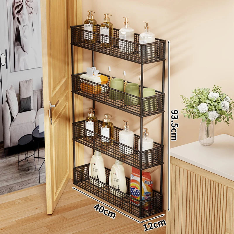 Pull-Out Storage Organizer | Slim Ventilated Mesh & Rust-Resistant Metal | 3-Tier
