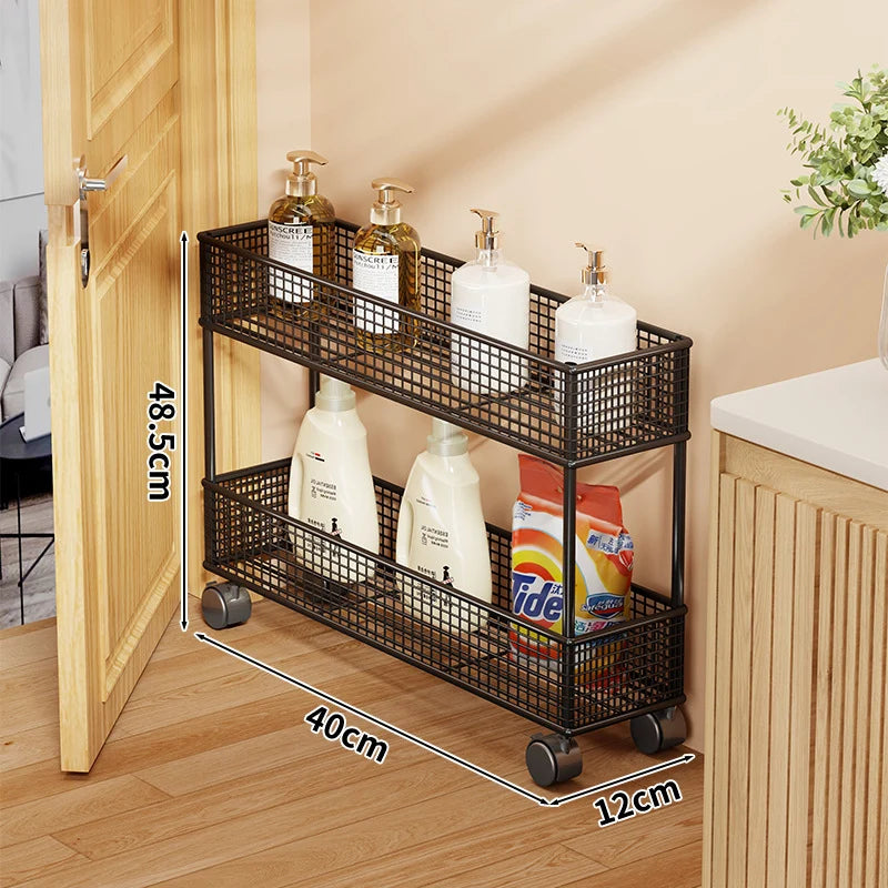 Pull-Out Storage Organizer | Slim Ventilated Mesh & Rust-Resistant Metal | 3-Tier
