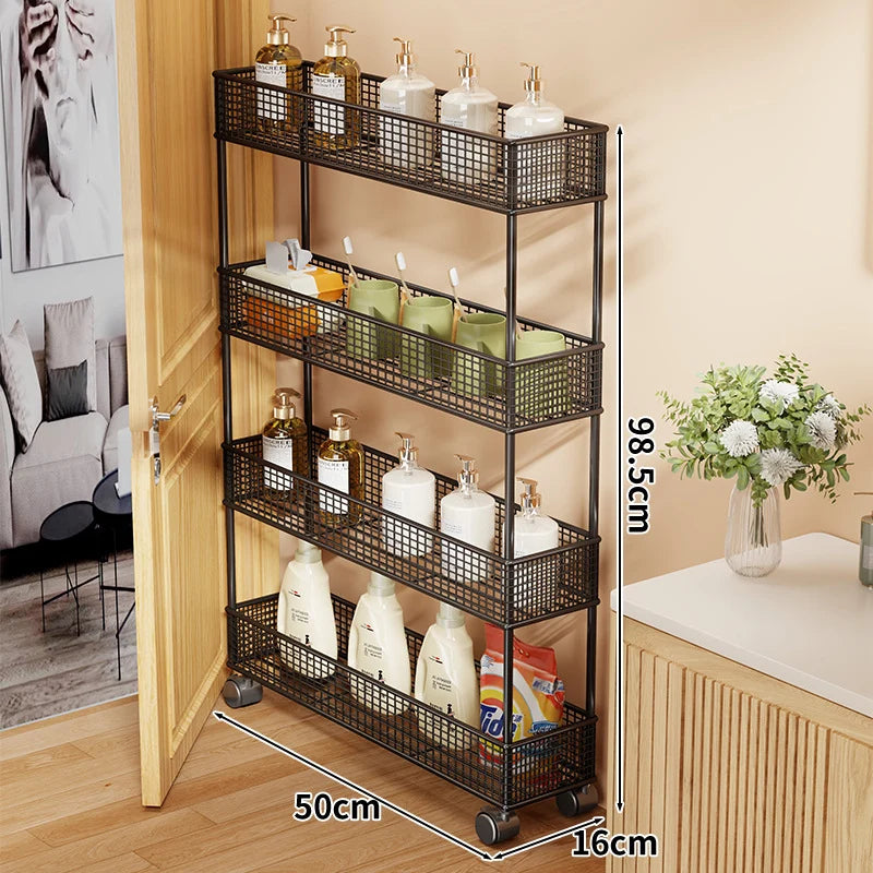 Pull-Out Storage Organizer | Slim Ventilated Mesh & Rust-Resistant Metal | 3-Tier