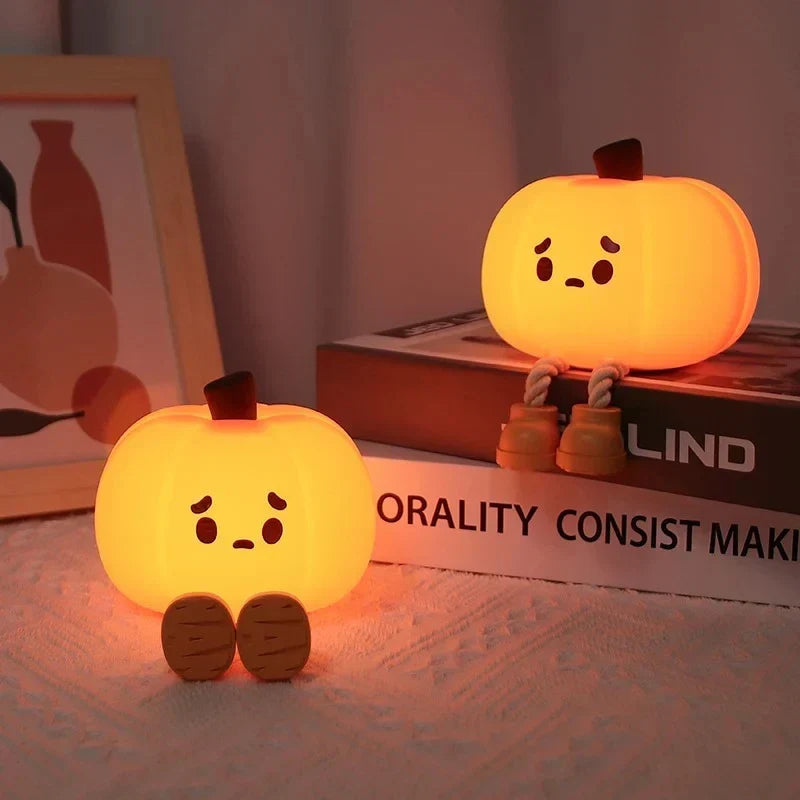 Pumpkin Night Light | Warm White LED & USB-C Rechargeable