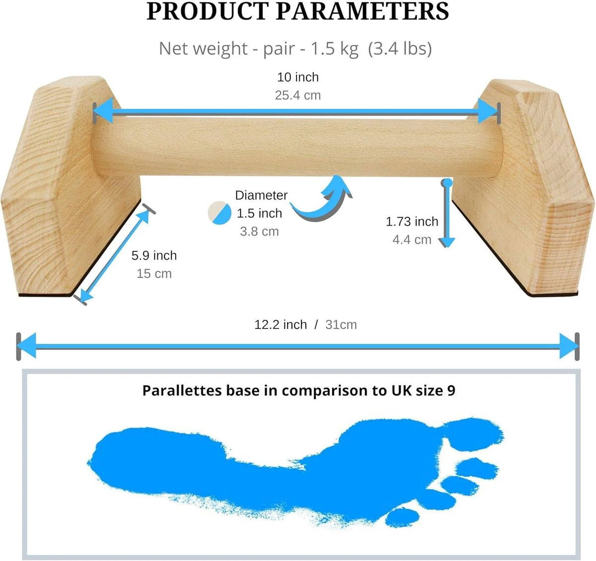 Push-Up Bars | Ergonomic Wooden & Non-Slip