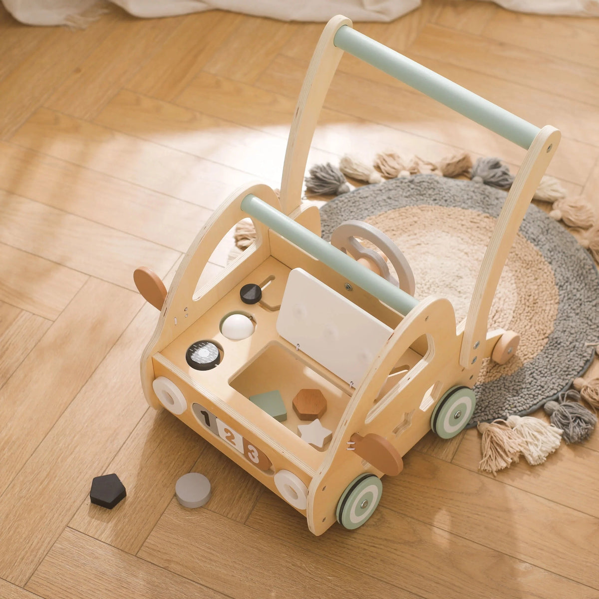 Push Walker | Solid Wood Montessori Play & Shape Sorter