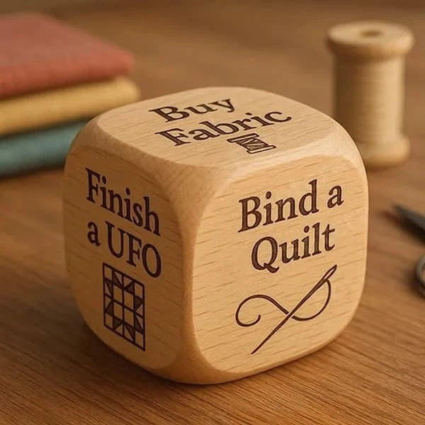 Quilting Decision Dice | Handcrafted Solid Wood & Engraved Prompts | Multiple Pack Options
