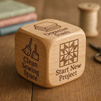 Quilting Decision Dice | Handcrafted Solid Wood & Engraved Prompts | Multiple Pack Options