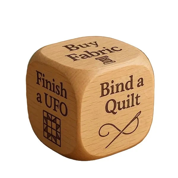 Quilting Decision Dice | Handcrafted Solid Wood & Engraved Prompts | Multiple Pack Options