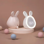 Kids Alarm Clock | Rabbit Design & LED Night Light | USB or Battery
