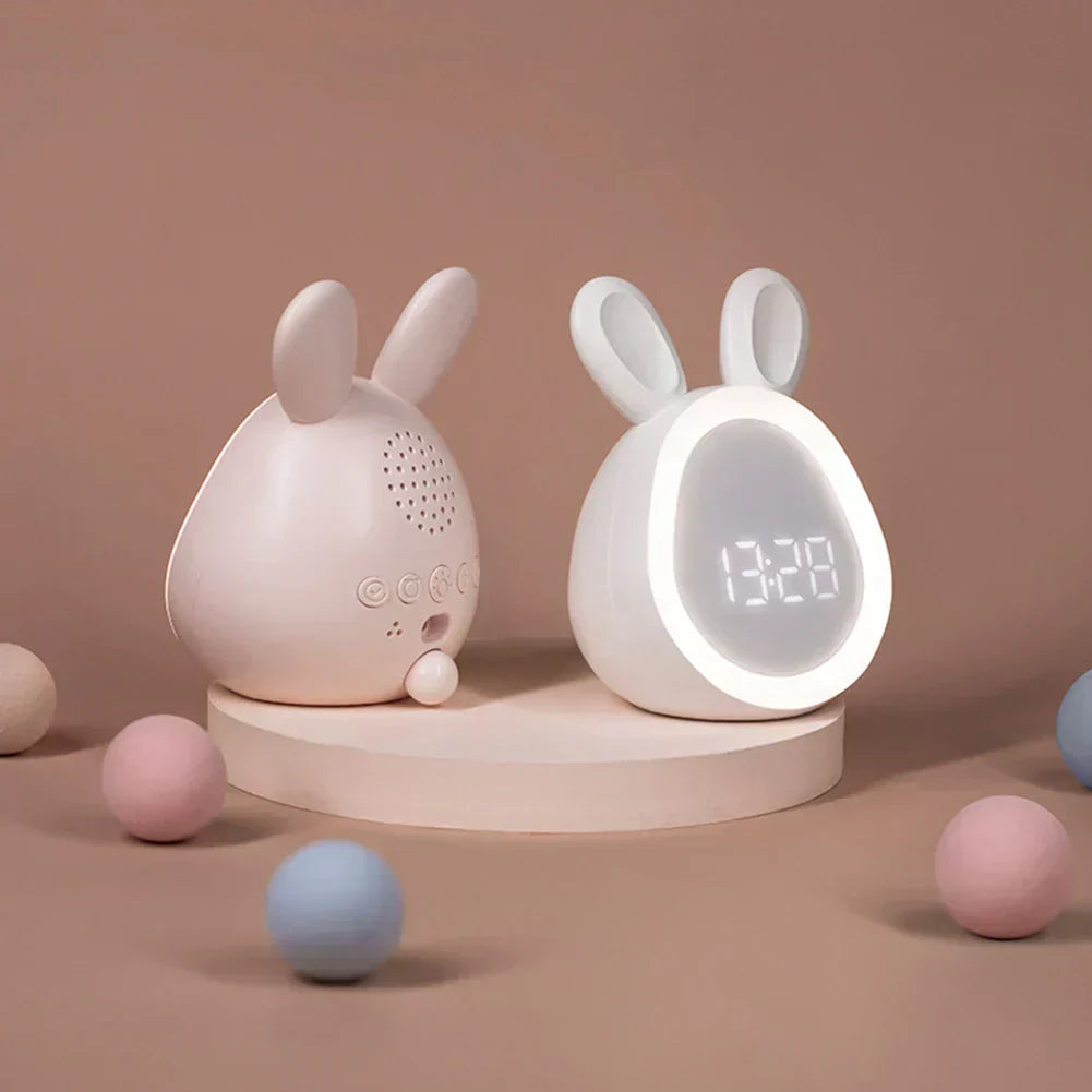 Kids Alarm Clock | Rabbit Design & LED Night Light | USB or Battery