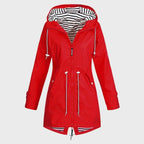 Rain Jacket | Long Waterproof & Breathable | Adjustable Hood