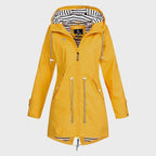 Rain Jacket | Long Waterproof & Breathable | Adjustable Hood