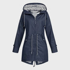 Rain Jacket | Long Waterproof & Breathable | Adjustable Hood