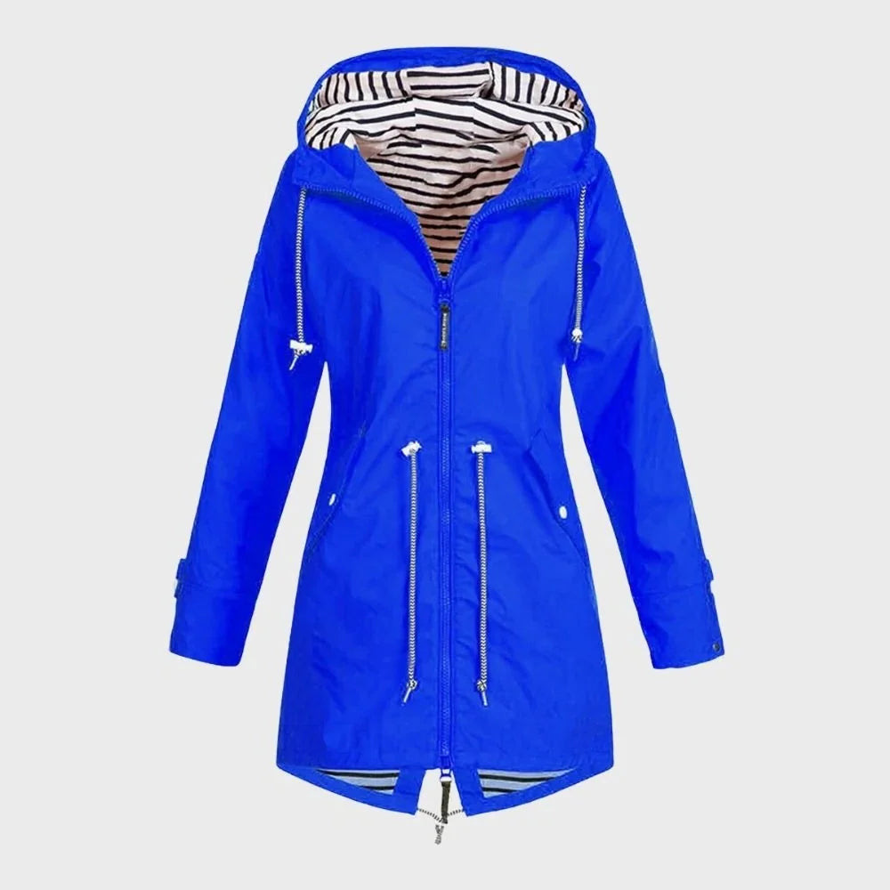 Rain Jacket | Long Waterproof & Breathable | Adjustable Hood
