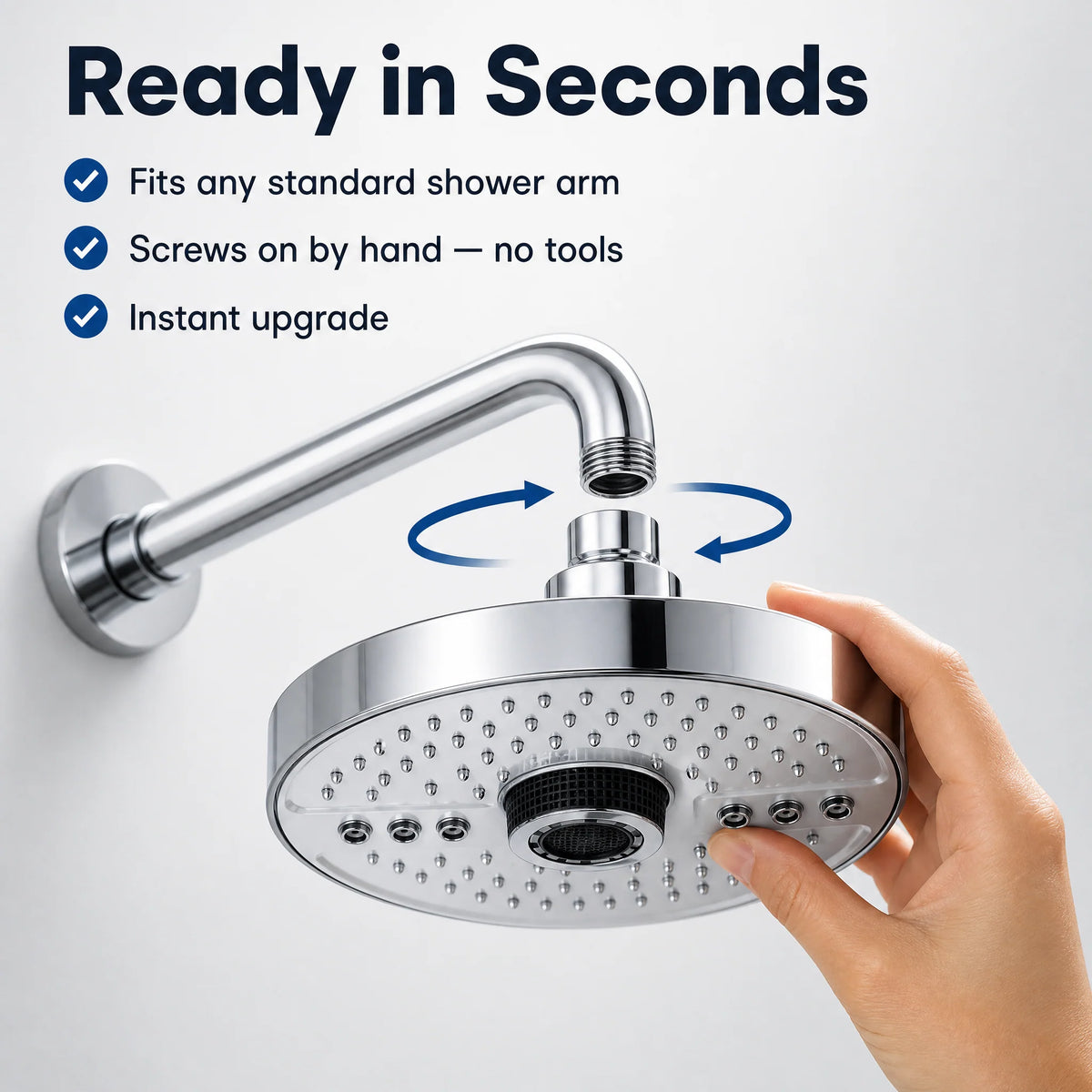 Rainfall Shower Head | High-Pressure Multi-Setting Spray