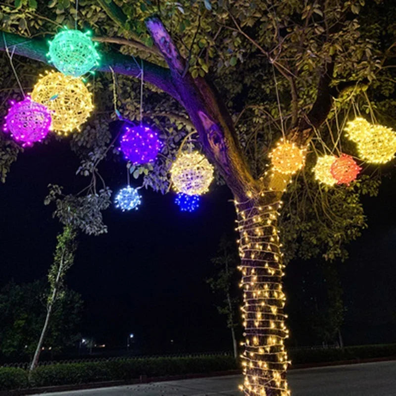 Rattan Ball Lights | Warm Ambient LED | 20 cm