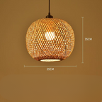 Pendant Lamp | Handwoven Rattan Boho Shade | Warm Ambient Light