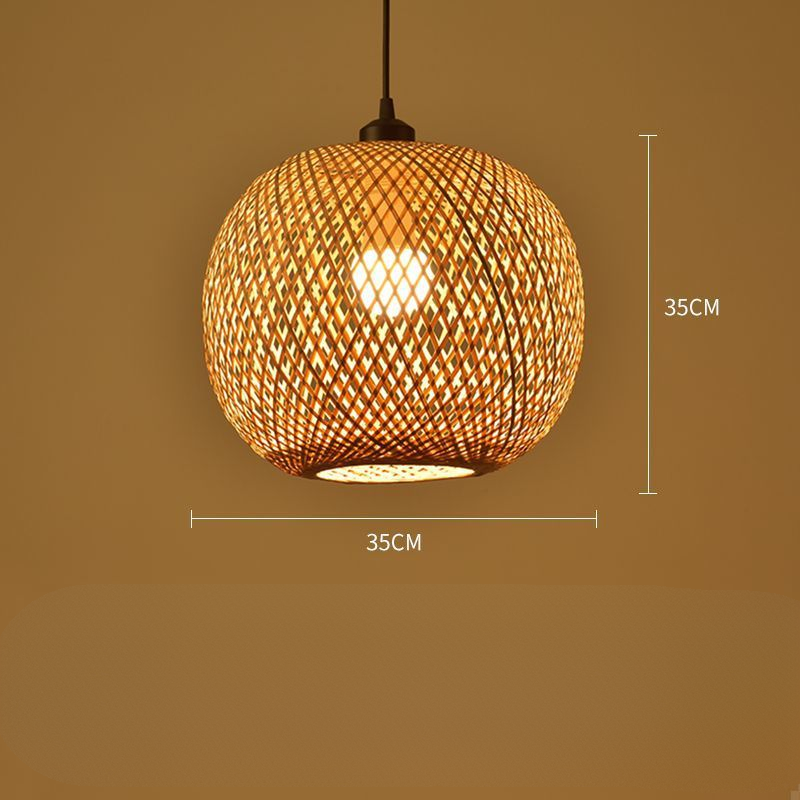 Pendant Lamp | Handwoven Rattan Boho Shade | Warm Ambient Light