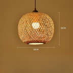 Pendant Lamp | Handwoven Rattan Boho Shade | Warm Ambient Light