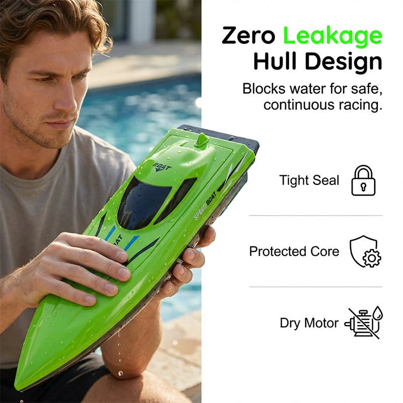 RC Racing Boat | 2.4 GHz & Dual Motor | Waterproof Hull