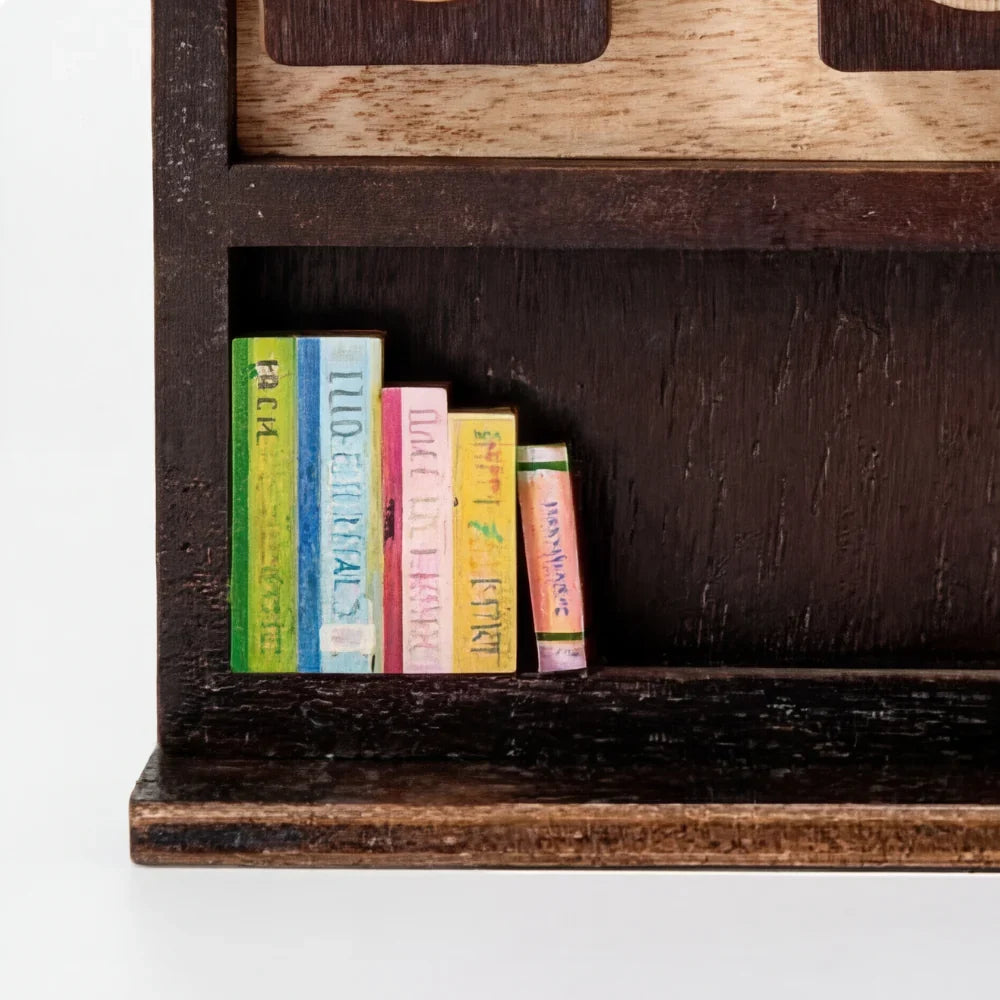 Reading Counter | Natural Wood & Number Plates | Wall-Mountable