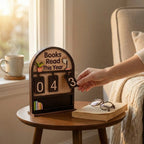 Reading Counter | Natural Wood & Number Plates | Wall-Mountable