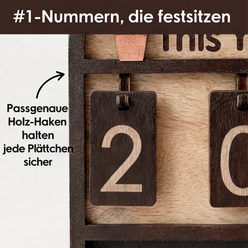 Reading Counter | Natural Wood & Number Plates | Wall-Mountable