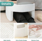 Reading Pillow | Ergonomic Memory Foam With Side Pockets & Washable Cover