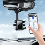 Rearview Mirror Phone Holder | 360° Rotatable & Retractable Arm