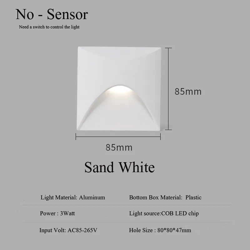 Recessed Wall Light | IP65 Aluminum & Glare-Free LED