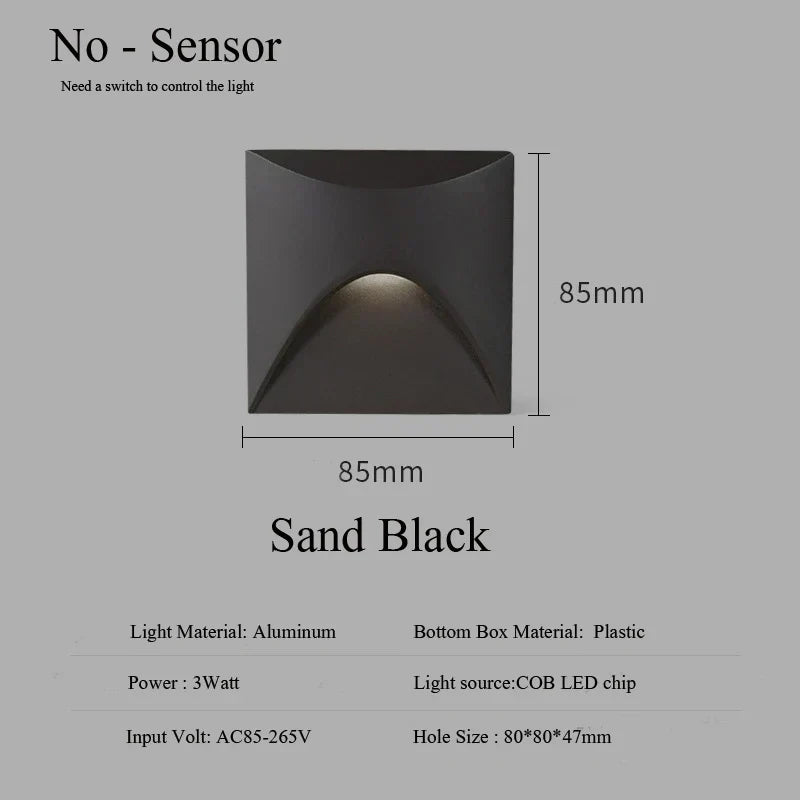 Recessed Wall Light | IP65 Aluminum & Glare-Free LED