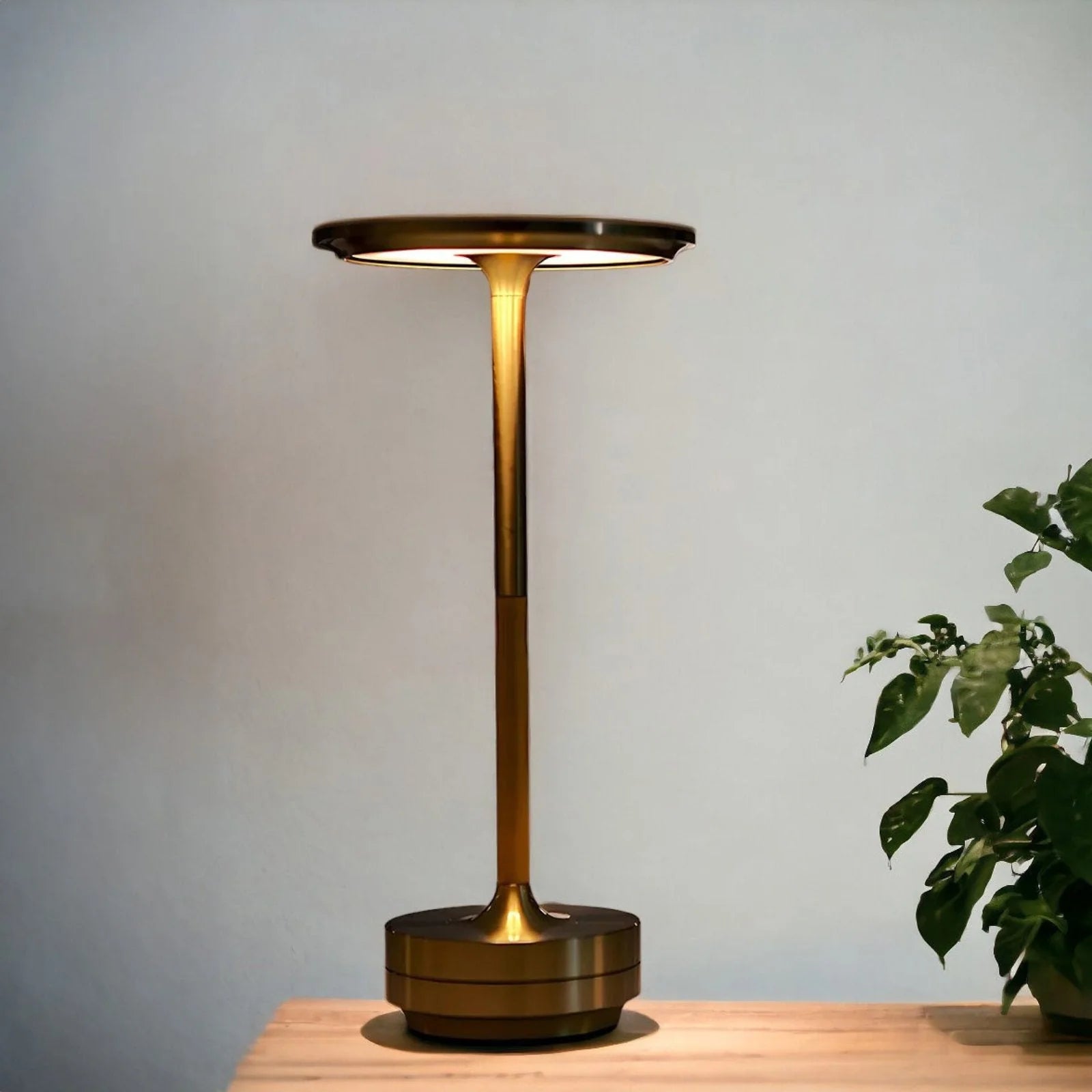 Table Lamp | Crystal Shade & Brushed Stainless Steel | Cordless Touch Dimmer