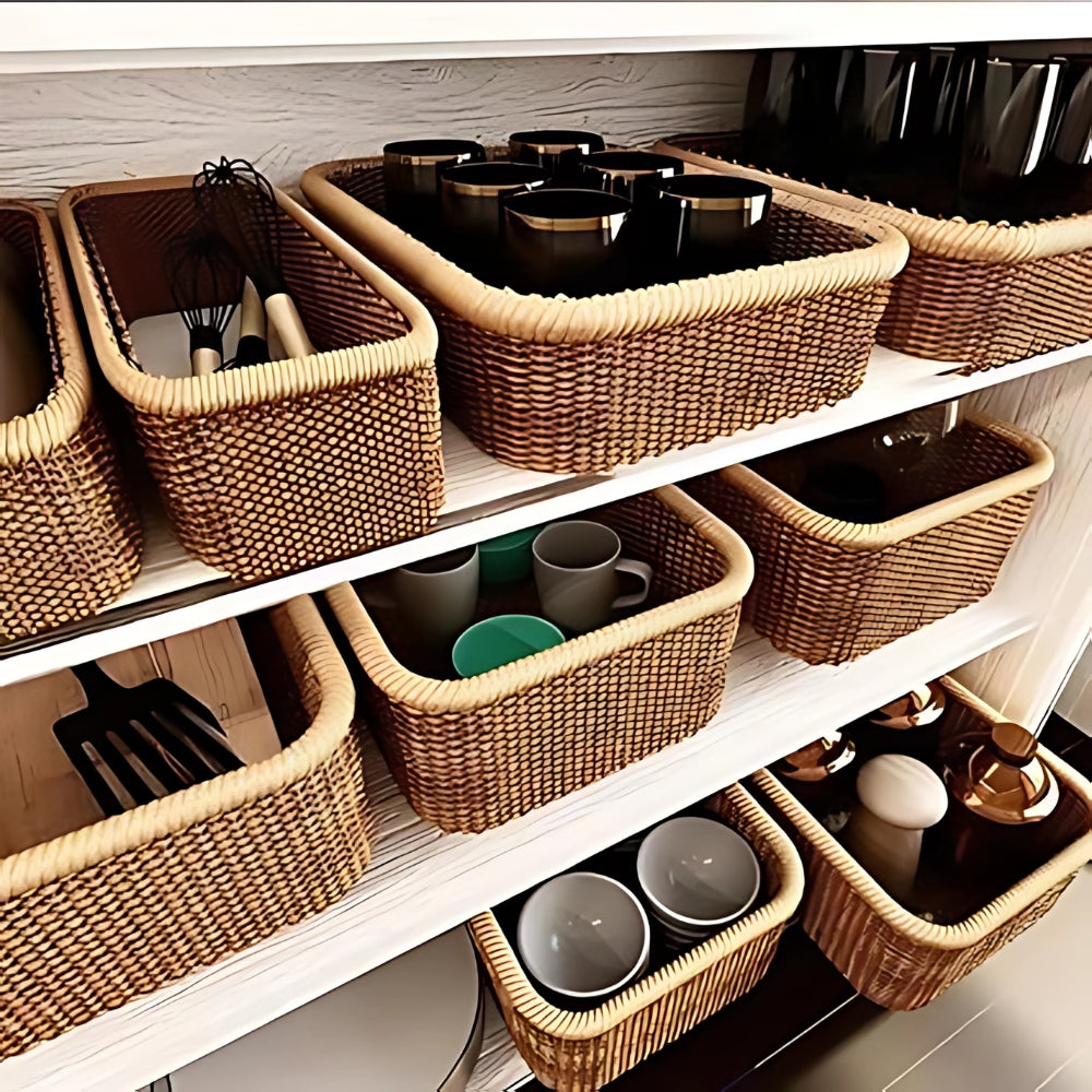 Rectangular Rattan Storage Basket