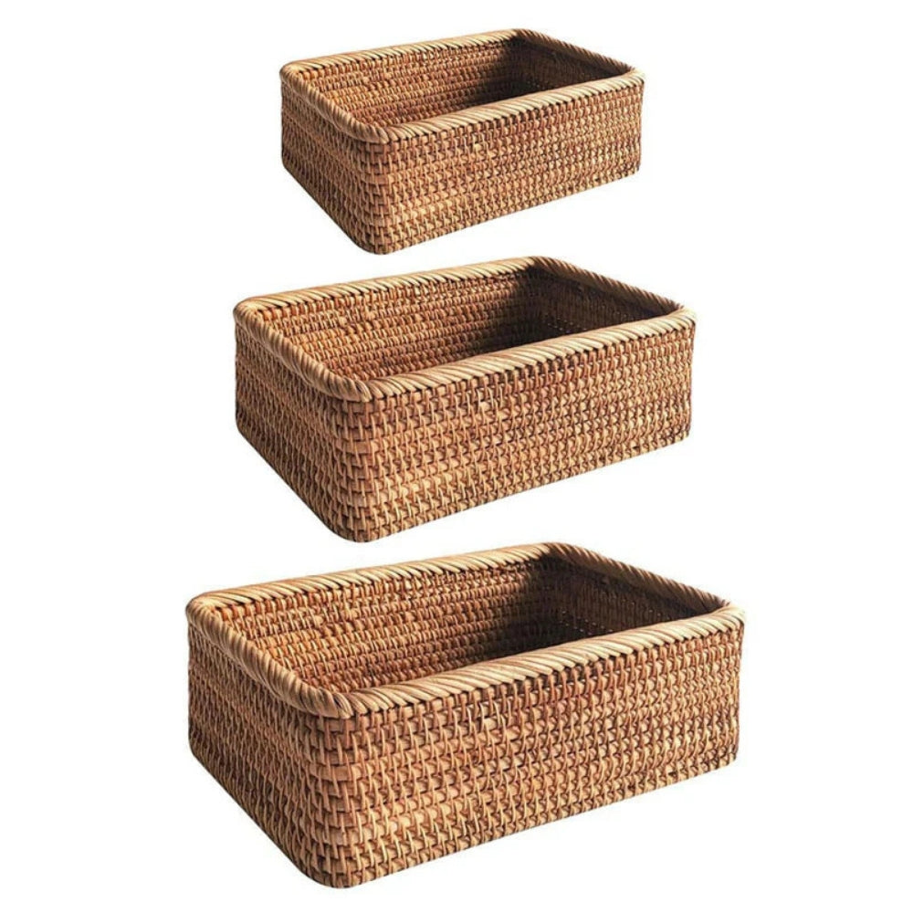 Rectangular Rattan Storage Basket